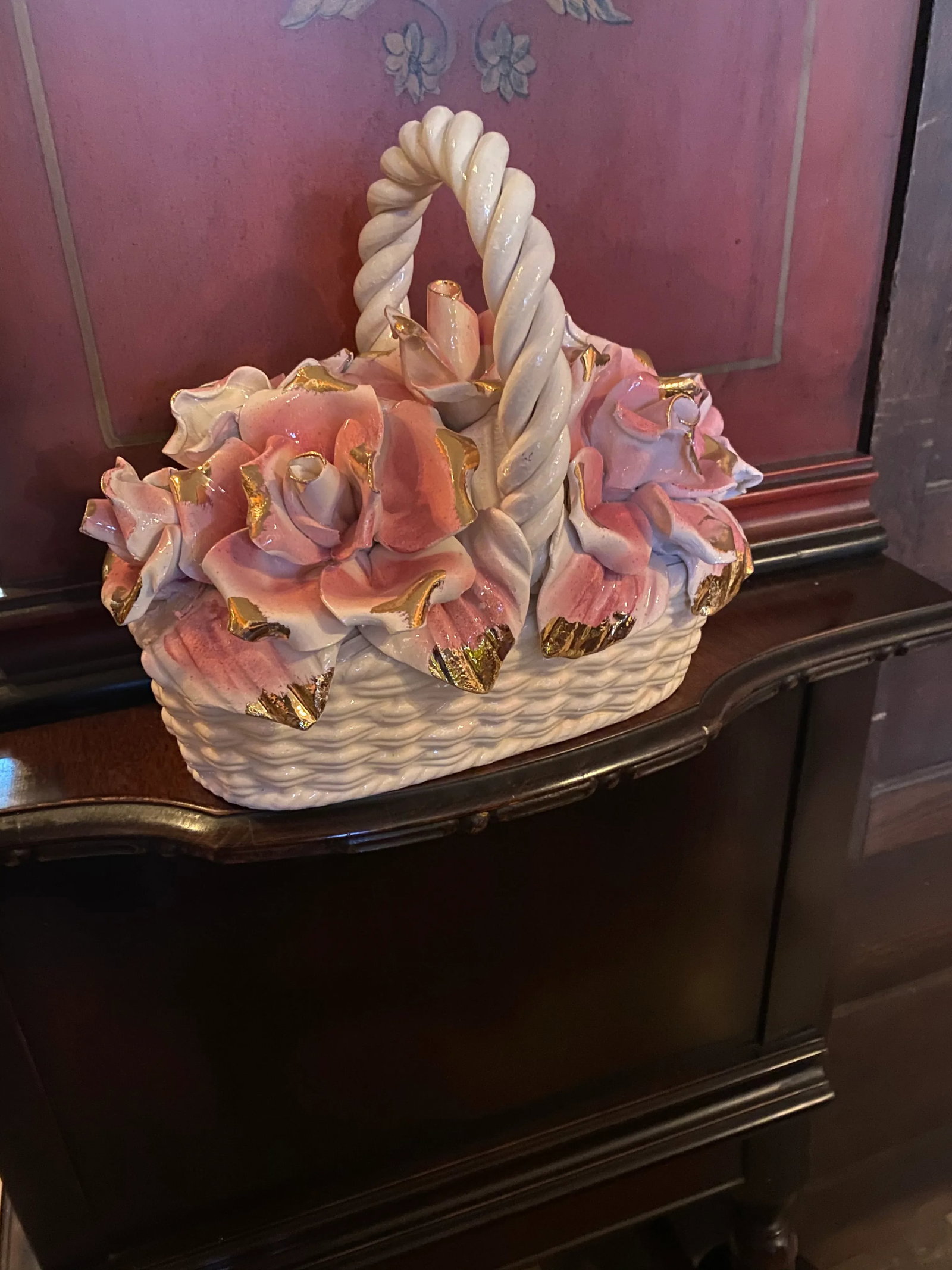 Italy Pink Roses Basket - 5
