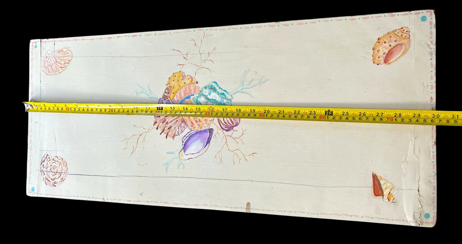 Early 20th Century Hand-Painted Large Seed Box With Seashell and Coral Motif - 9