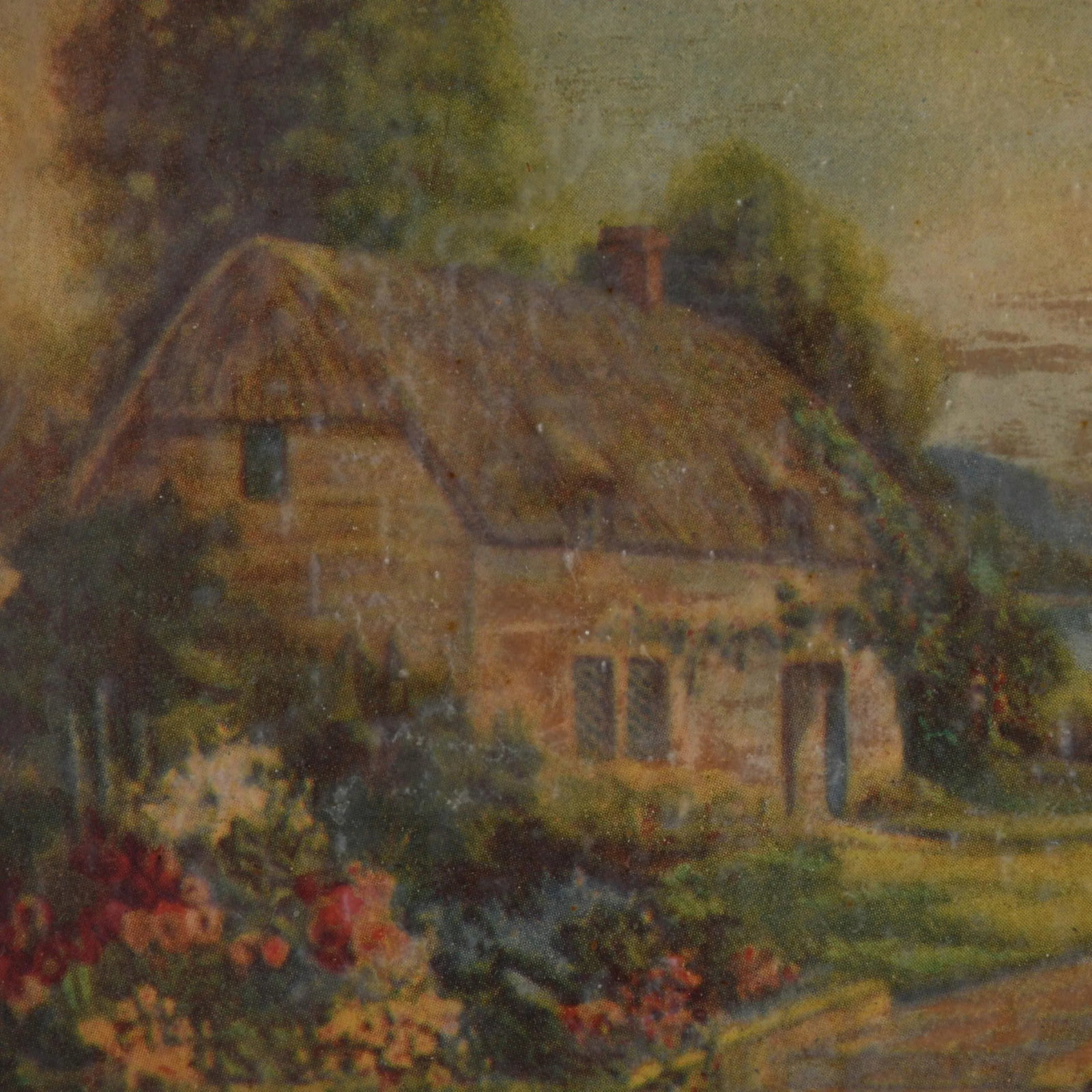 Victorian Ornate Walnut Frame and Print With Leather Banding - 3