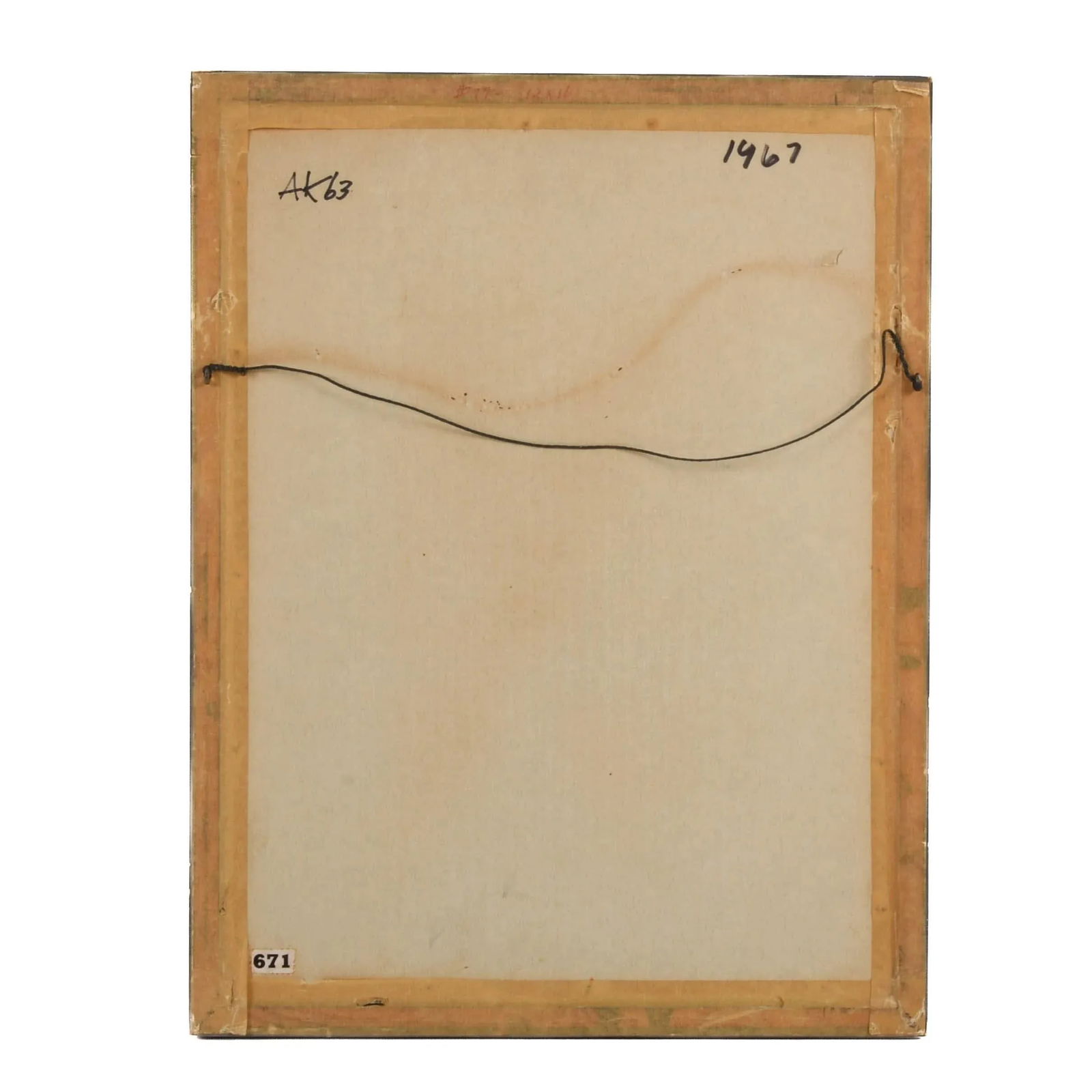 Framed Signed J. Akston "Untitled, 1967" Acrylic on Paper - 7