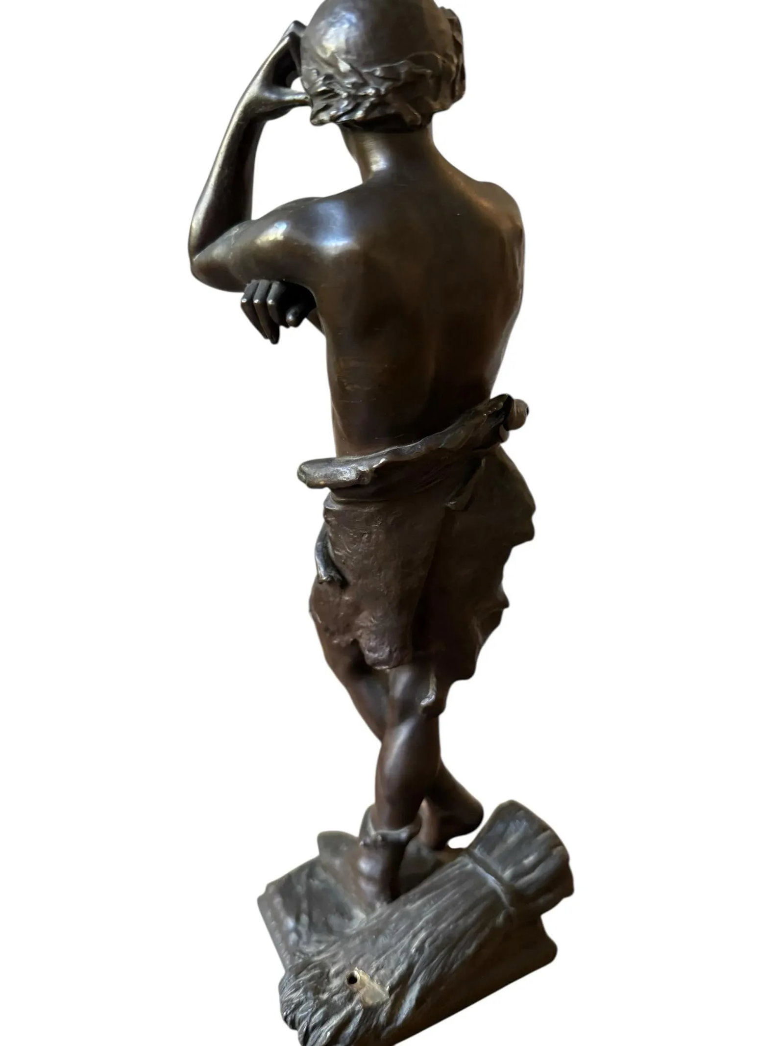 Bronze Sculpture by Eugene Marioton. Signed, Stamped and Numbered. Young Male Farmer - 3
