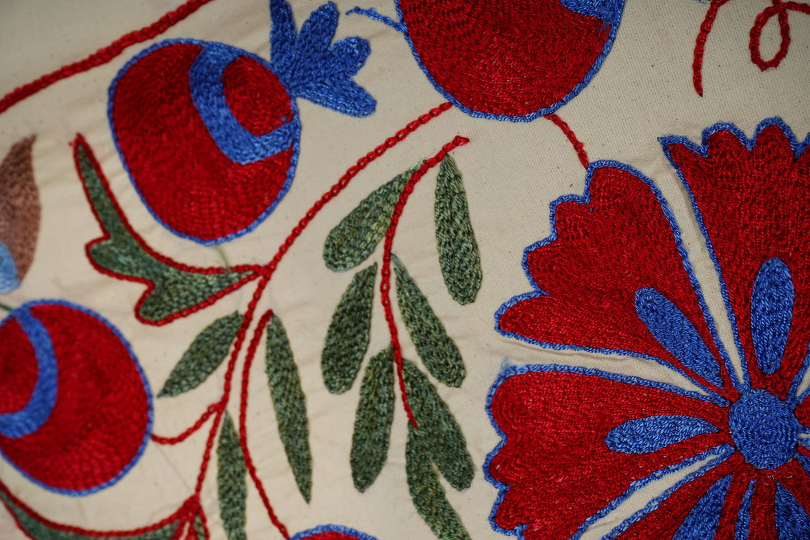 Hand-Embroidered Rabbit Suzani Runner - 7