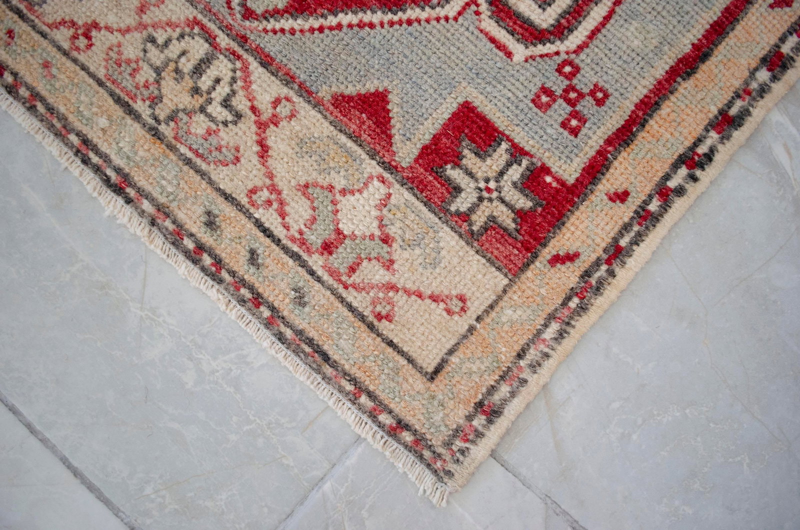 Hand Knotted Door Mat, Entryway Rug, Bath Mat, Kitchen Decor, Small Rug, Turkish Rug - 1"² - 8