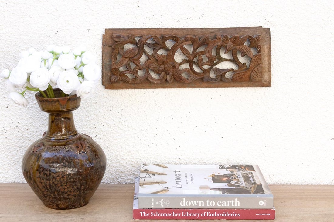 Finely Carved Asian Wall Panel - 7