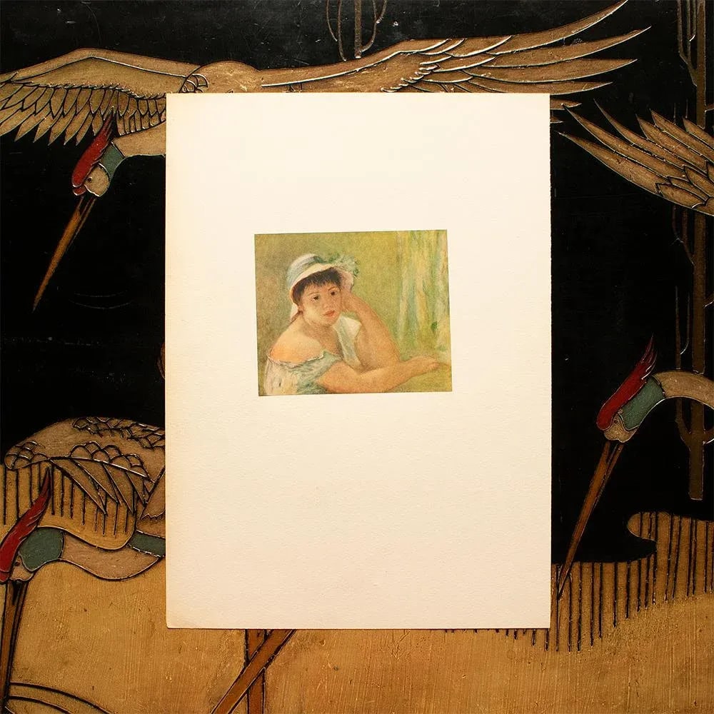 1944 "Portrait of a Woman" Vintage Offset Lithograph After Auguste Renoir - 6