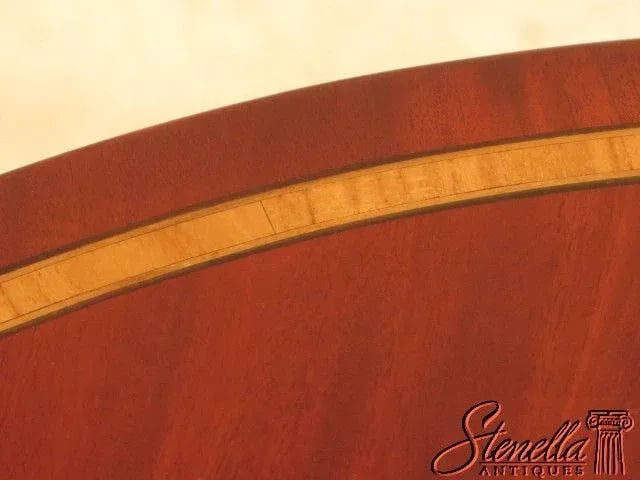 Inlaid Oval Top Mahogany Pedestal Occasional Table - 3