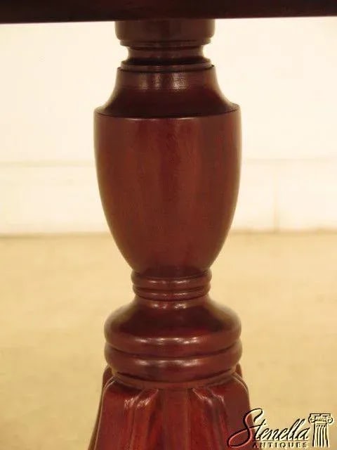 Inlaid Oval Top Mahogany Pedestal Occasional Table - 7