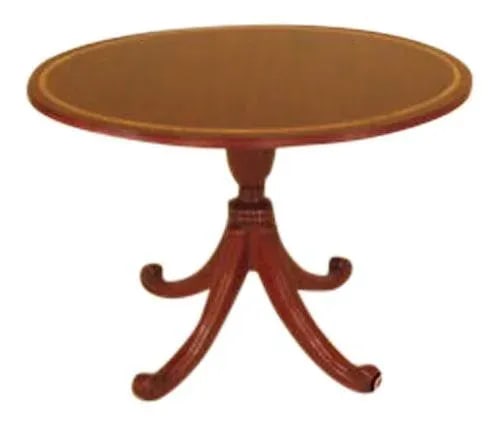 Inlaid Oval Top Mahogany Pedestal Occasional Table - 8
