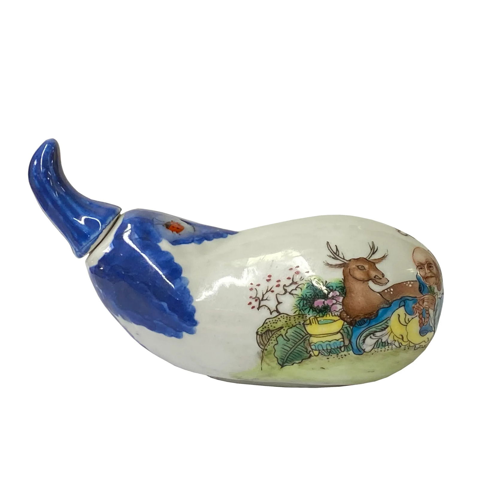 Chinese Porcelain Eggplant Shape Bottle Display Snuff Bottle - 7