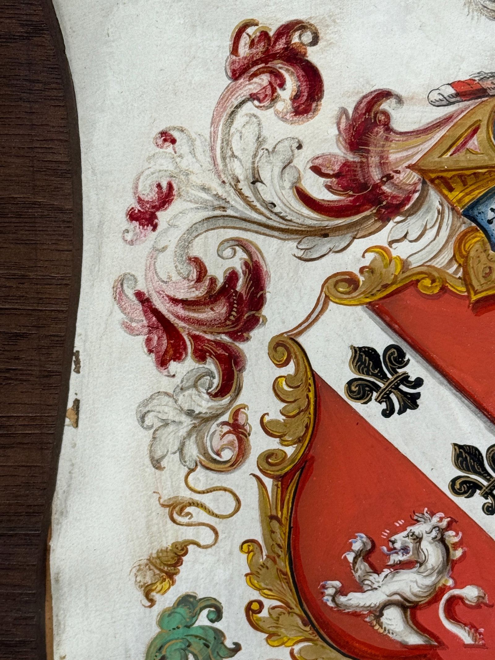 Heraldic Shield Painting on Vellum, Motto "L'Espérance Me Soutient," 19th C - 8