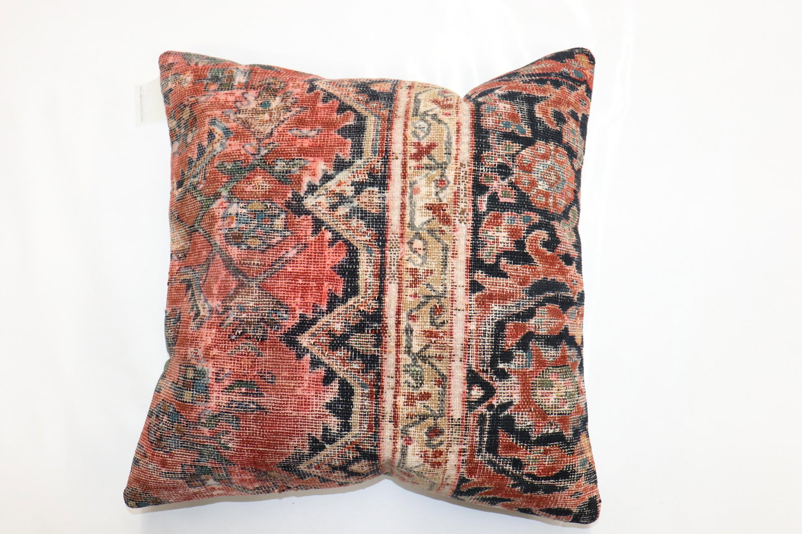 Worn Zabihi Collection Persian Rustic Rug Pillow - 2
