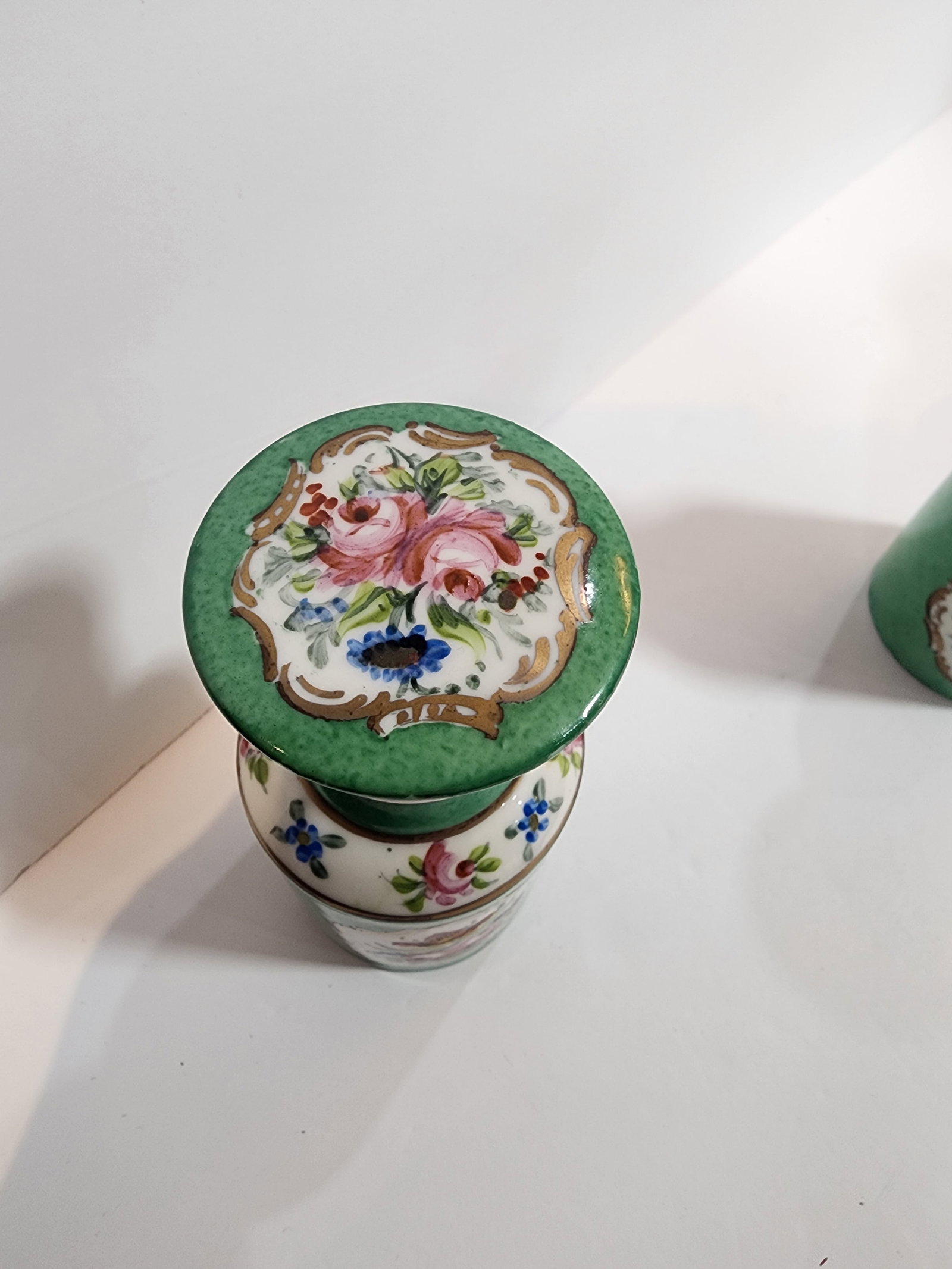 Pair of Hand Painted Antique French Tea Caddies. - 2