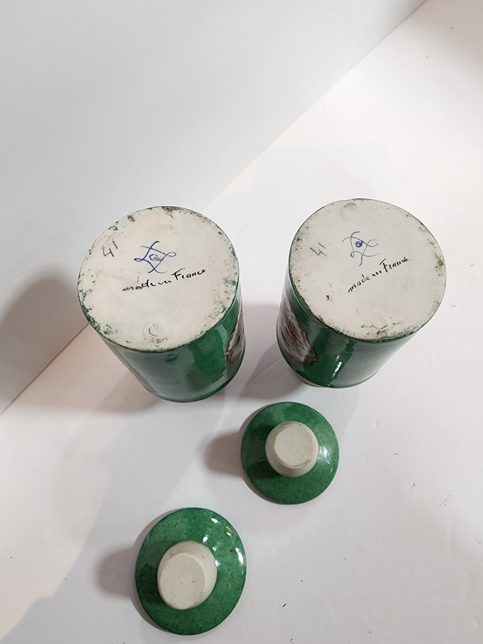 Pair of Hand Painted Antique French Tea Caddies. - 4