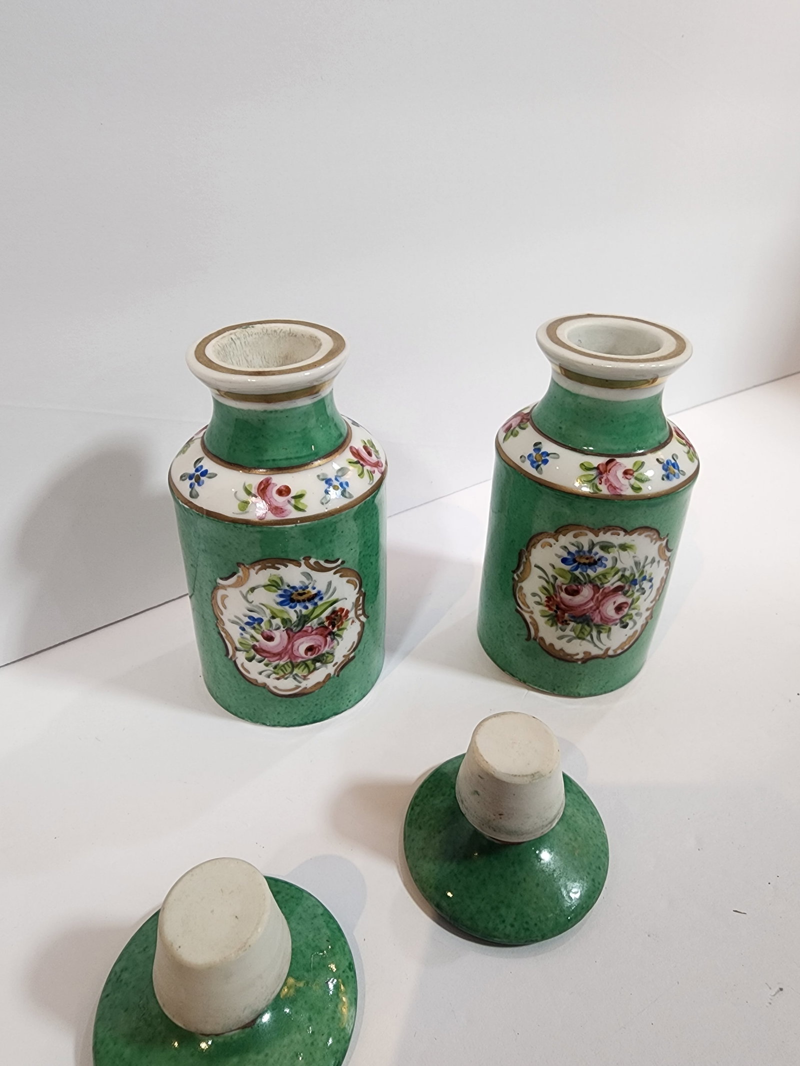 Pair of Hand Painted Antique French Tea Caddies. - 8