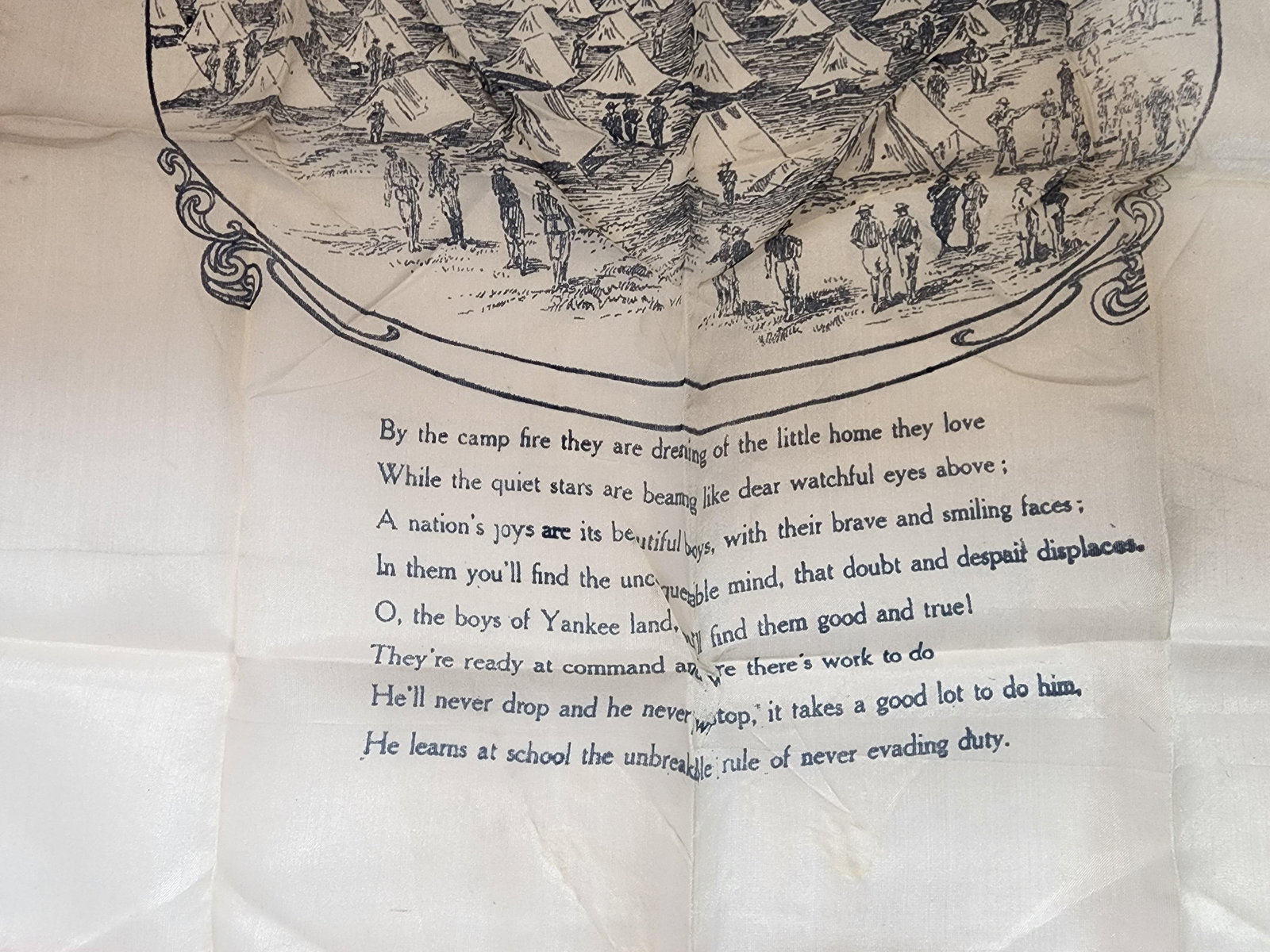 Set of 3 French Antique Handkerchiefs From Ww1 - 3