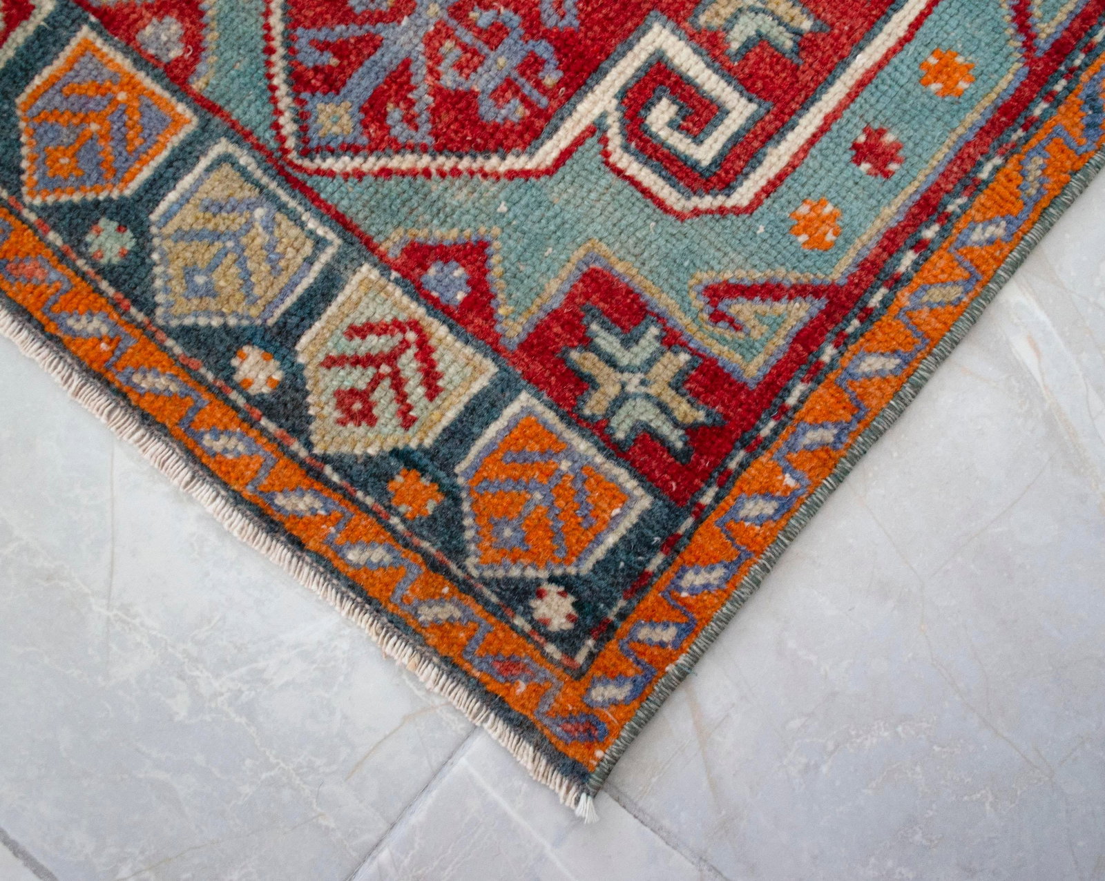 1970s Vintage Turkish Rug Hand Knotted Small Rug Mat Enrty Decor Kitchen Rug - 8