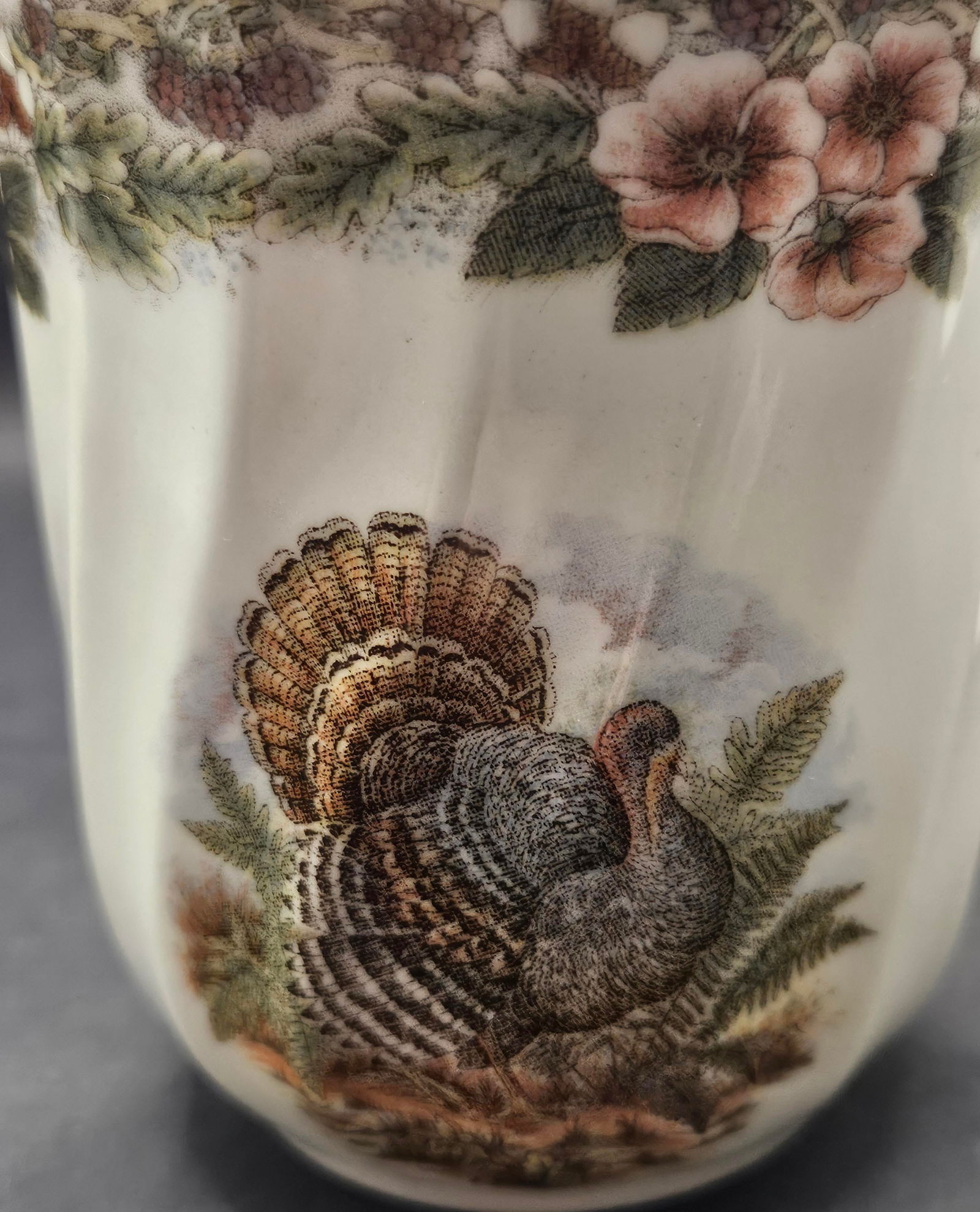 1990s Queens Myott Churchill Thanksgiving Turkey Multicolor Mug Coffee Tea Cup - 3