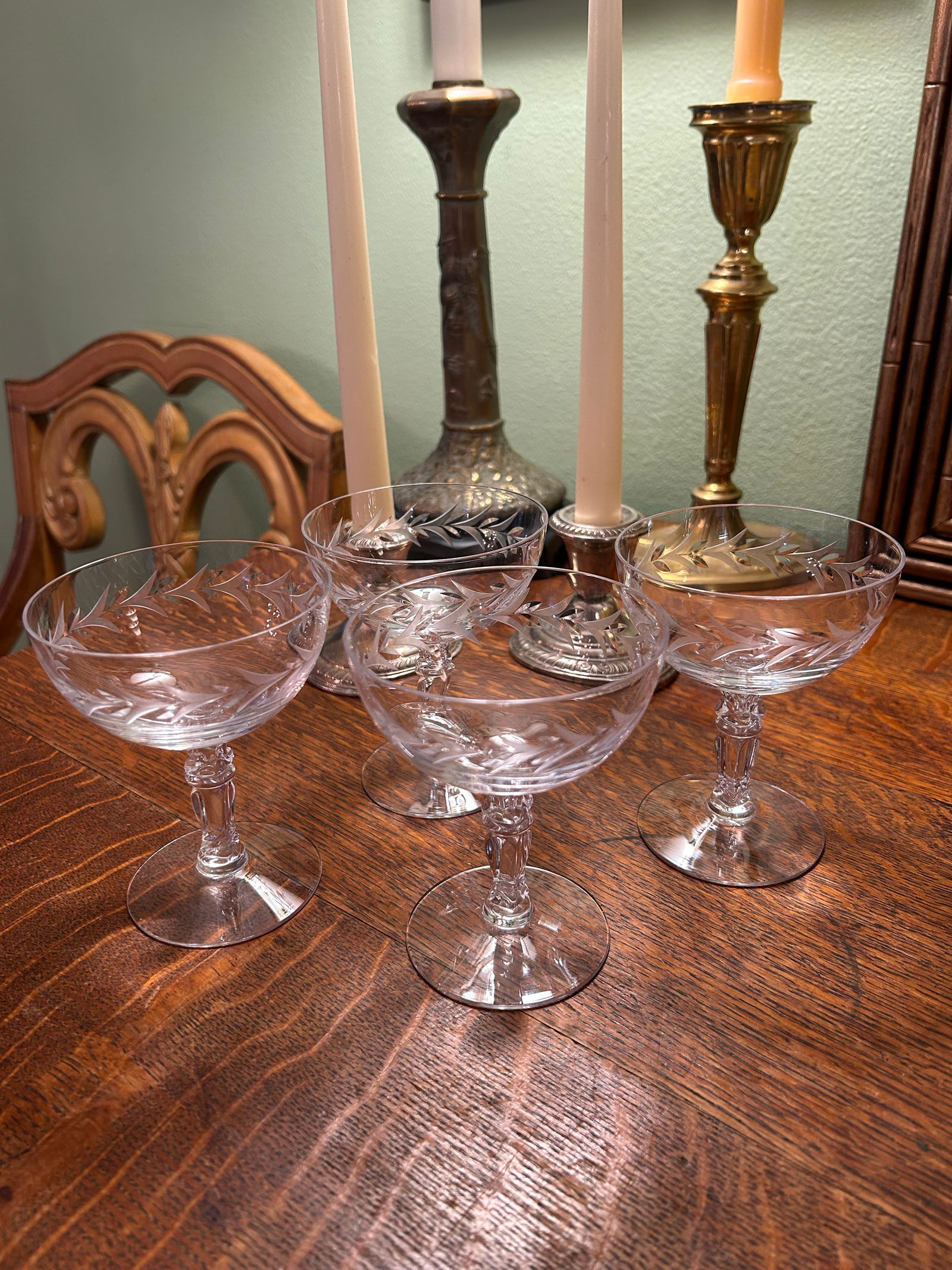Mid 20th Century Fostoria "Holly Clear" Coupes or Low Sherbets - A Set of 4 - 2