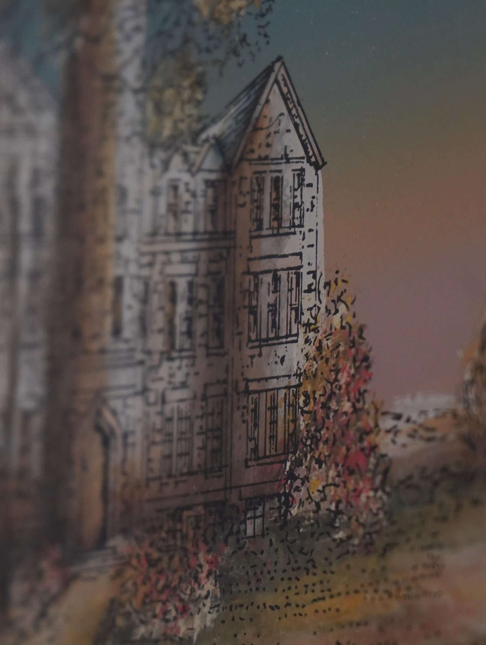 West Virginia Wesleyan College Eglomise Framed Panel Reproduction Print - 3