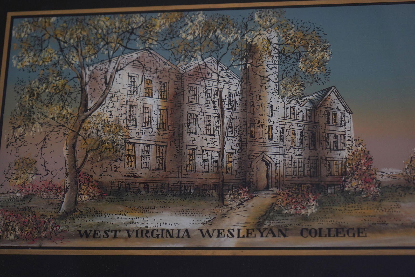 West Virginia Wesleyan College Eglomise Framed Panel Reproduction Print - 7
