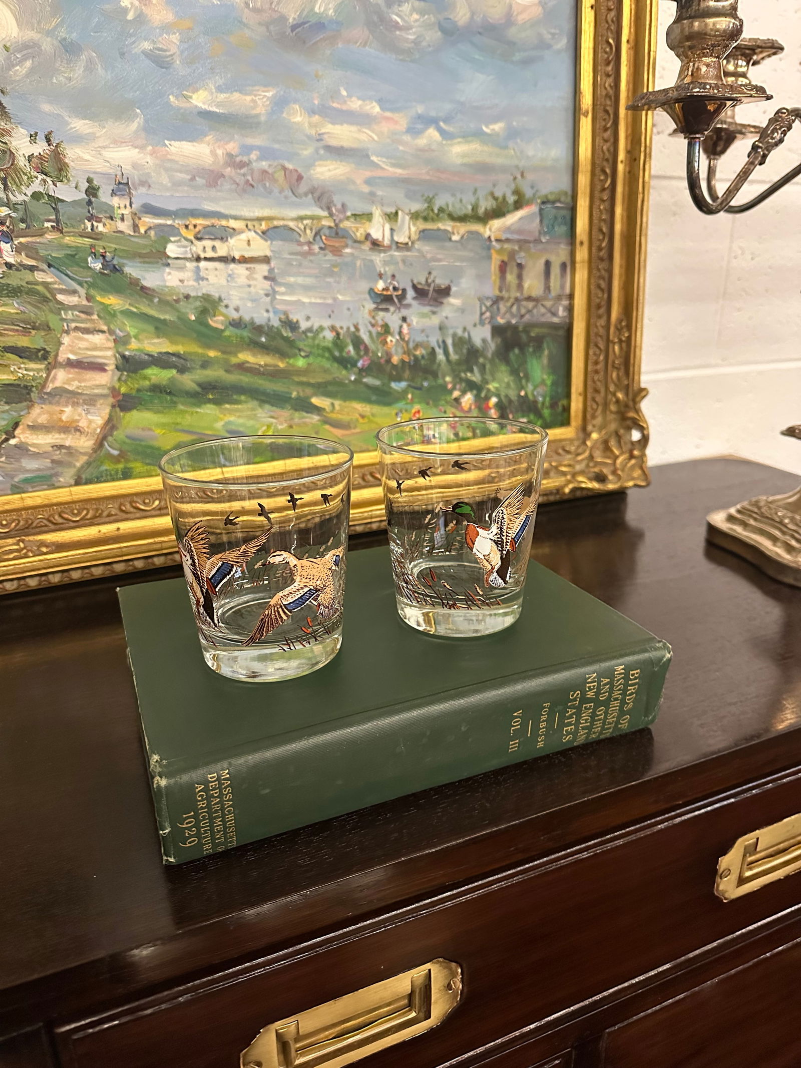 Pair of Vintage Libbey Lowball Whiskey Duck Glasses - 5