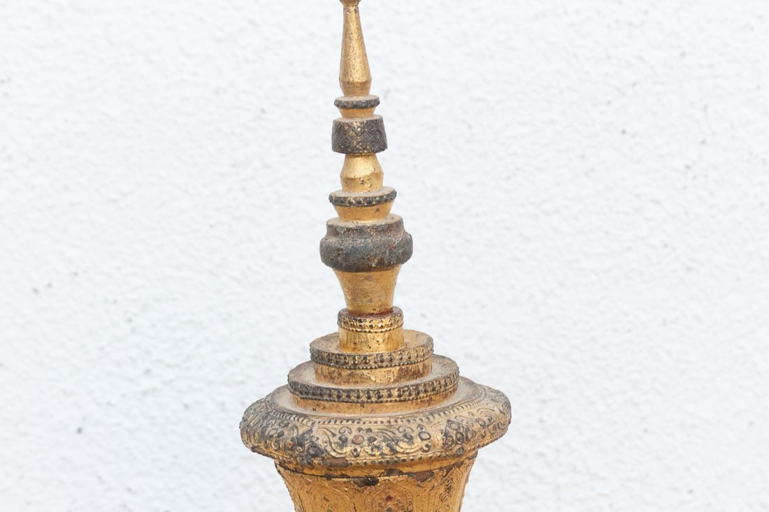 Tall & Slim Gold Thayo Stupa - 4