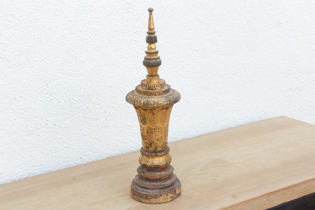 Tall & Slim Gold Thayo Stupa - 5
