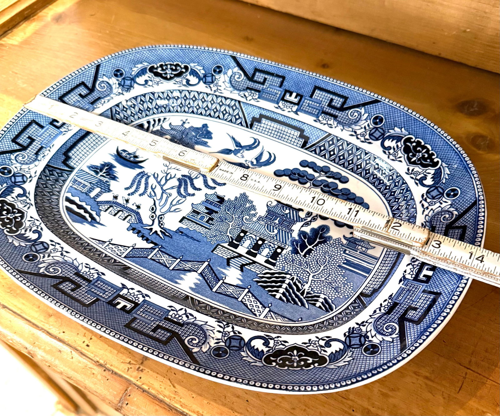 1900 Willow Delft Large Blue and White Platter - 6
