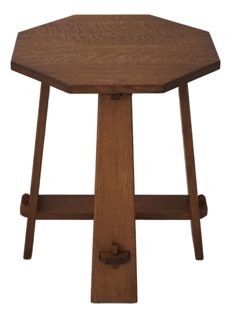 Mission Oak Bench Made Stickley Style Table (1 of 16)
