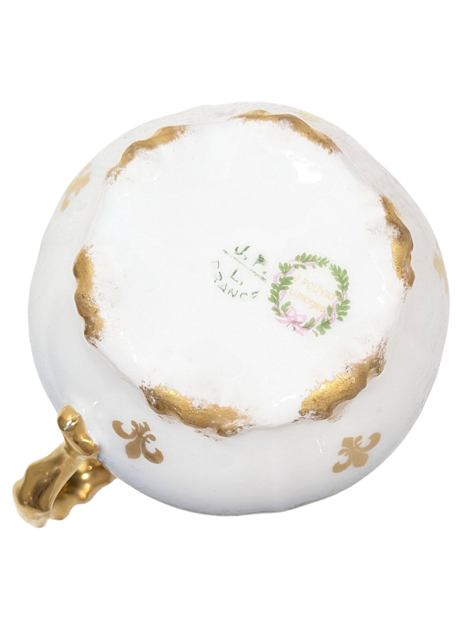 Late 19th Century J. Pouyat Limoges Porcelain Fleur De Lis Royal Blue & Gold Gilt Creamer - 3