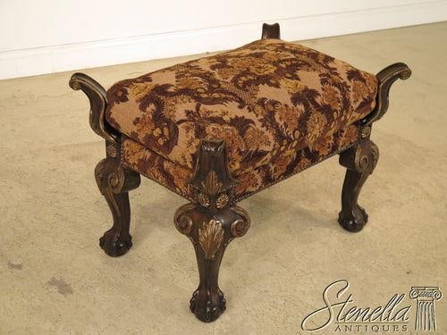 Marge Carson Large Oversized Ball -N- Claw Upholstered Ottoman or Stool - 2