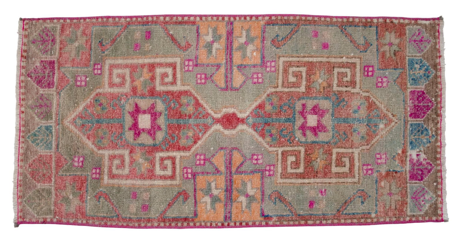 1970s Hand Knotted Door Mat, Entryway Rug, Bath Mat, Kitchen Decor, Small Rug, Turkish Rug - 1"² - 6