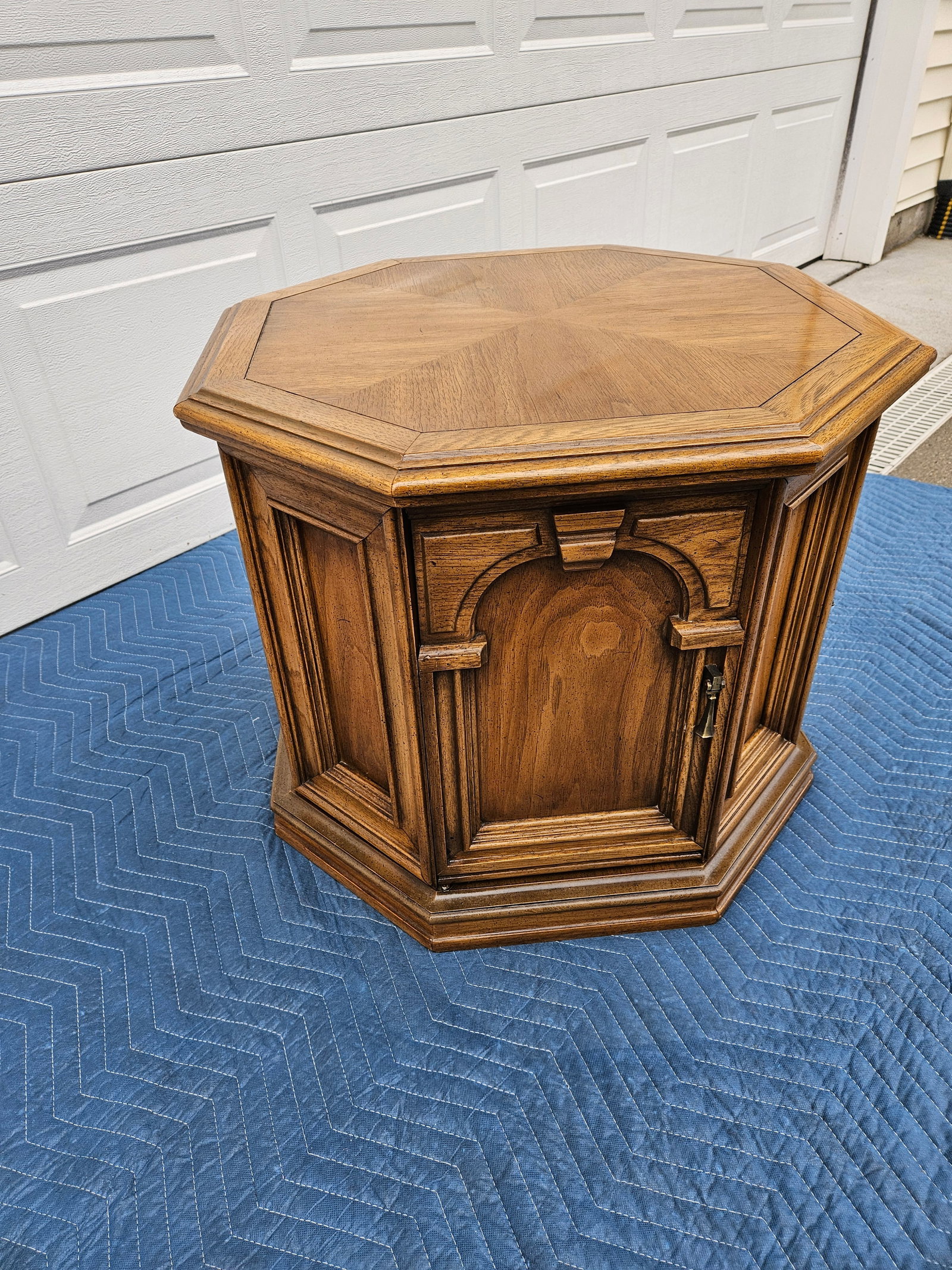 Octagon Side Table Storage Cabinet - 4