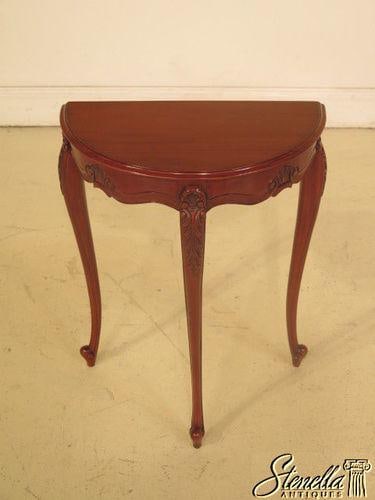 Small French Style Carved Mahogany Accent or Occasional Hall Table - 2