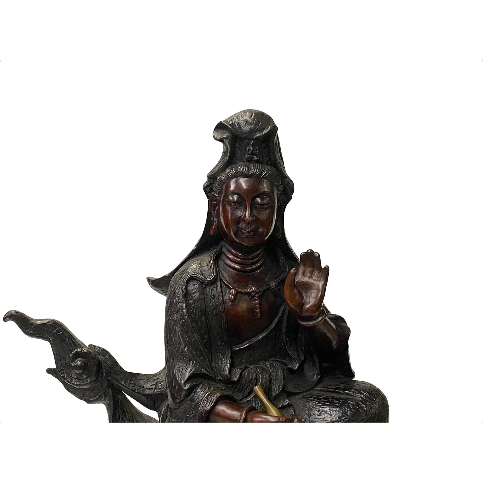 Fine Bronze Metal Tara Bodhisattva Kwan Yin Avalokite?vara Buddha Statue - 2