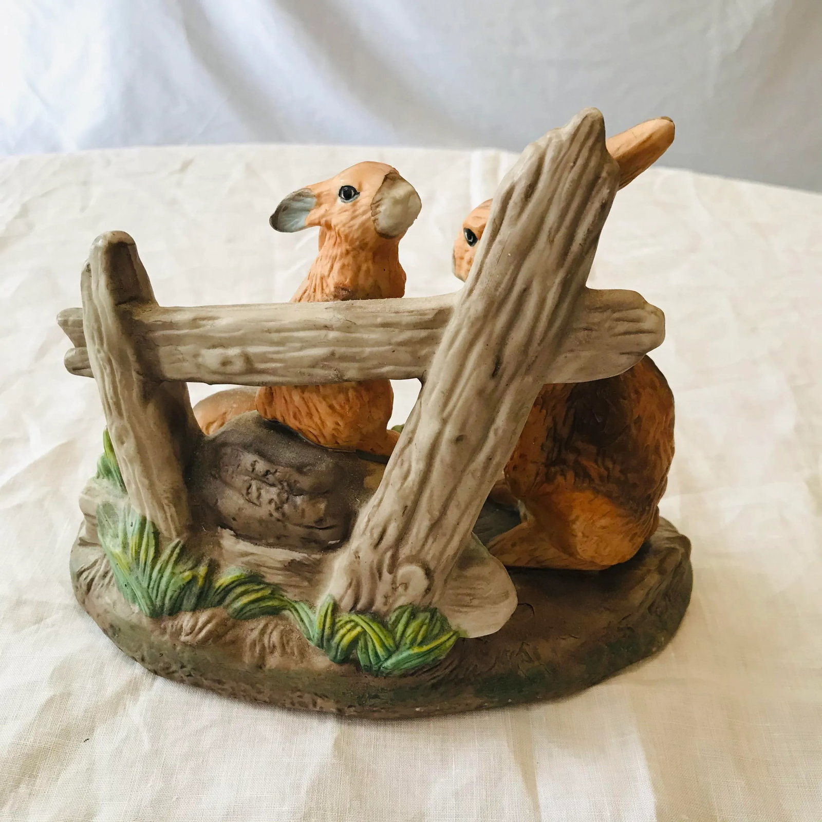 Late 20th Century Porcelain Bunny Family Figurine - 4