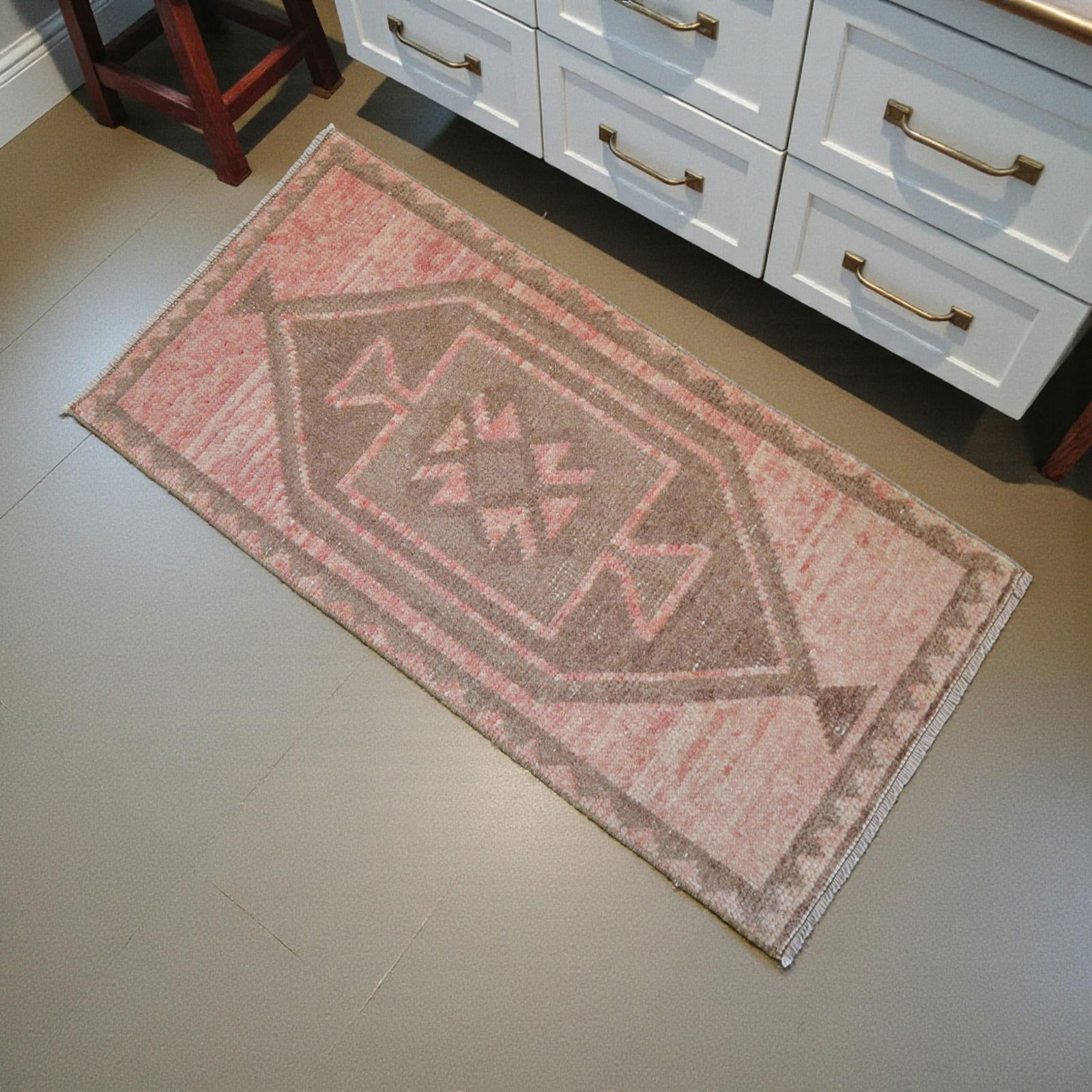 1970s Vintage Hand Knotted Small Rug - 2