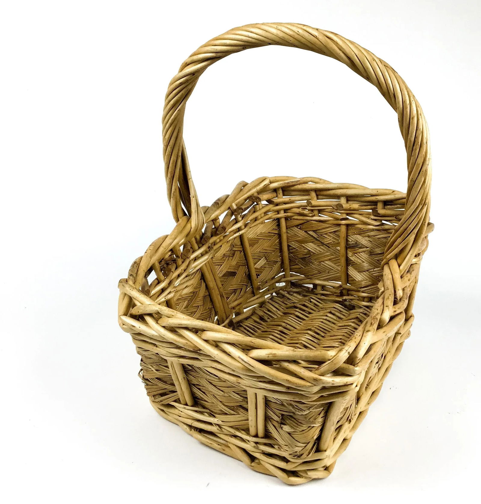 Vintage English Reed and Wicker Market Basket - 2