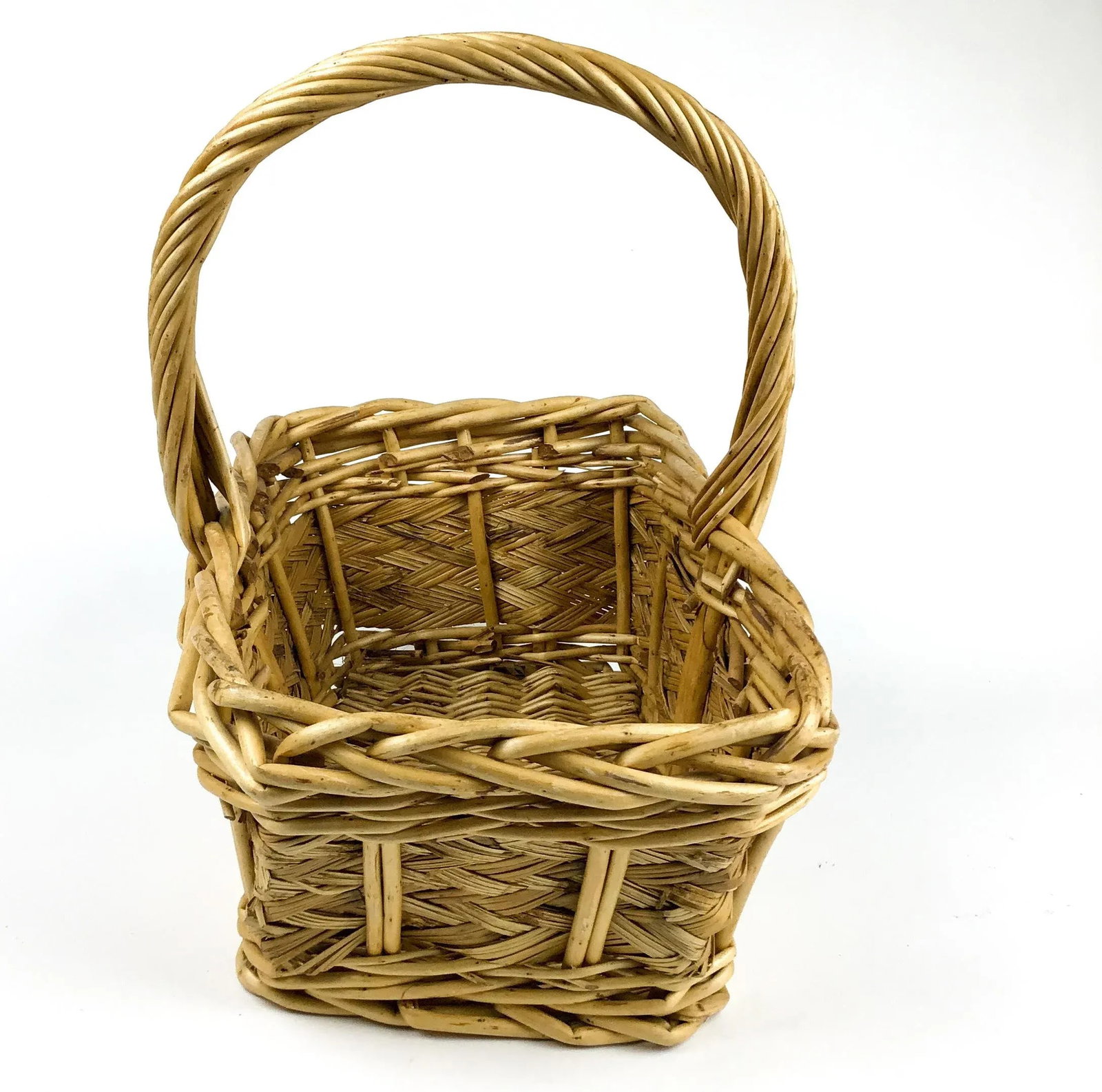 Vintage English Reed and Wicker Market Basket - 4