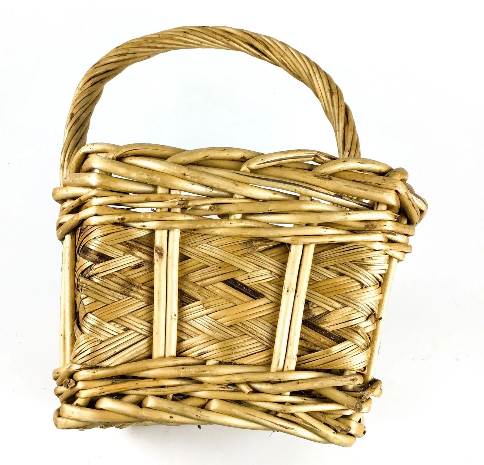 Vintage English Reed and Wicker Market Basket - 7