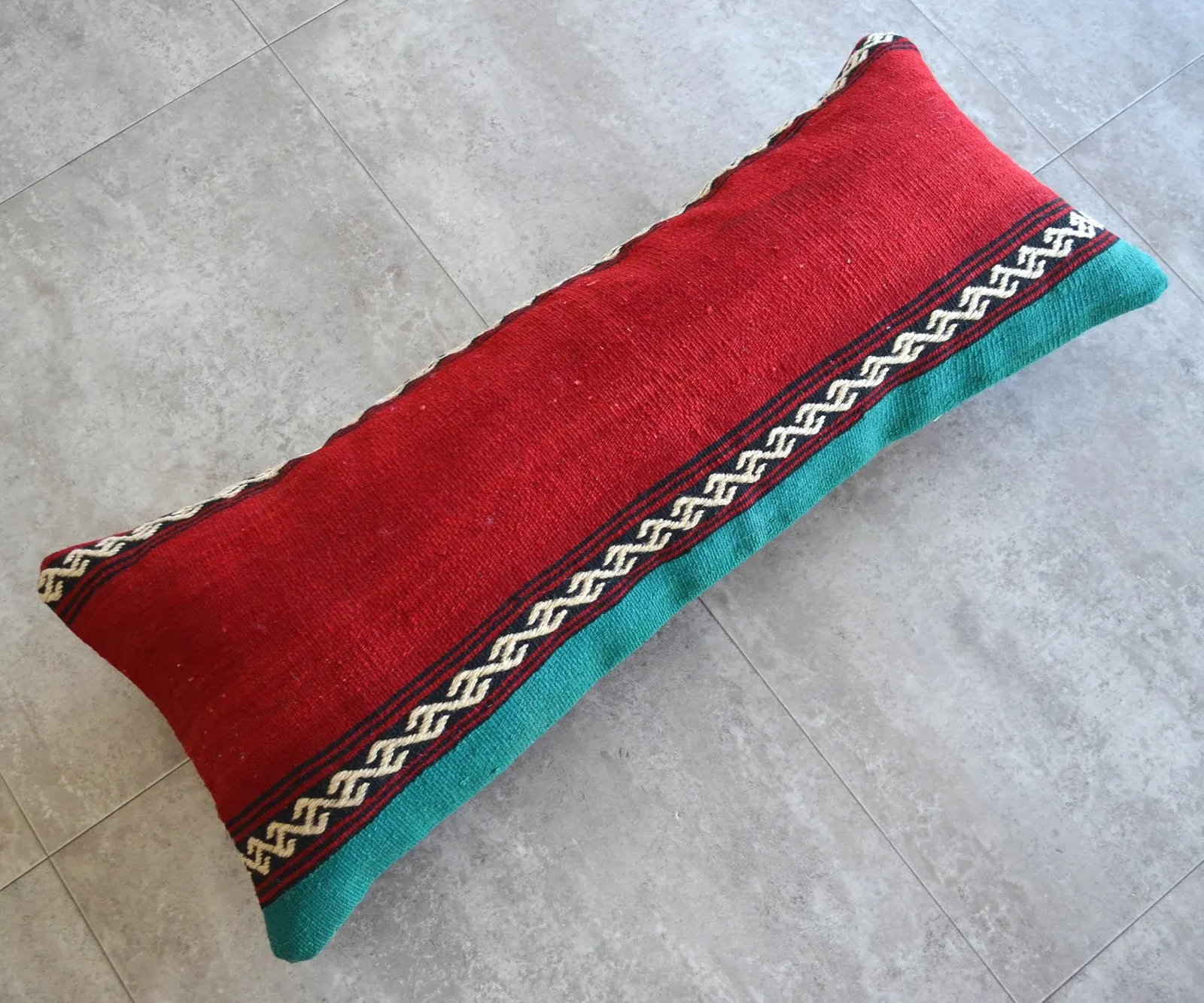 1970s Turkish Kilim Lumbar Pillow Cover - 2