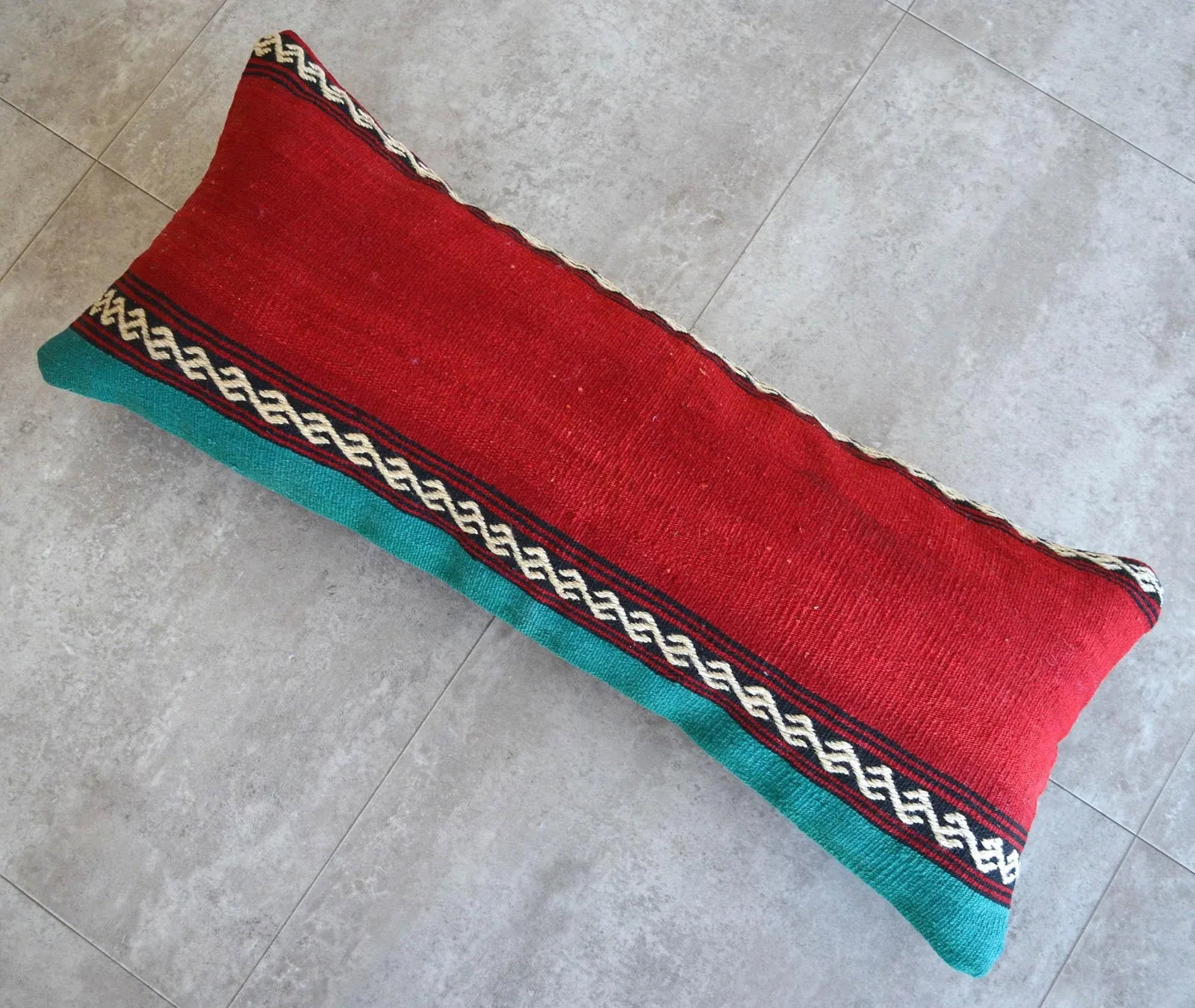 1970s Turkish Kilim Lumbar Pillow Cover - 4