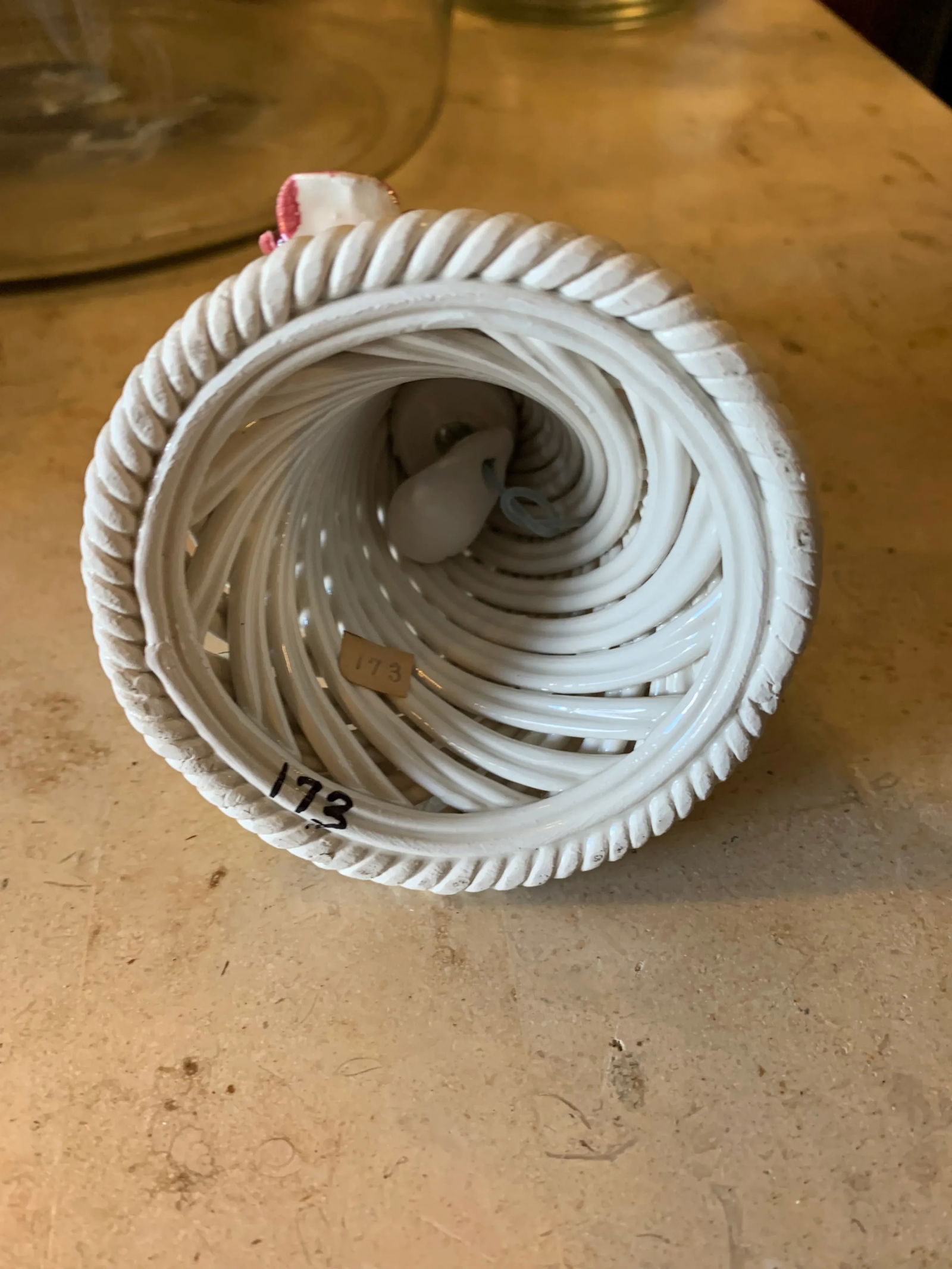 1980s Capodimonte Basketweave Porcelain Bell - 4