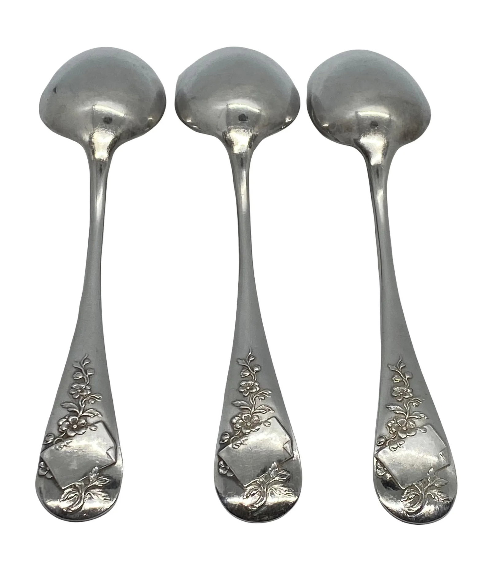 Late 19th Century French Armand Frenais "Blanc" Pudding Spoons - Set of 3 - 10