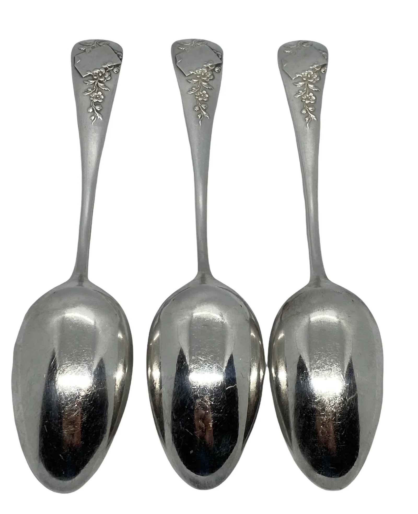 Late 19th Century French Armand Frenais "Blanc" Pudding Spoons - Set of 3 - 8