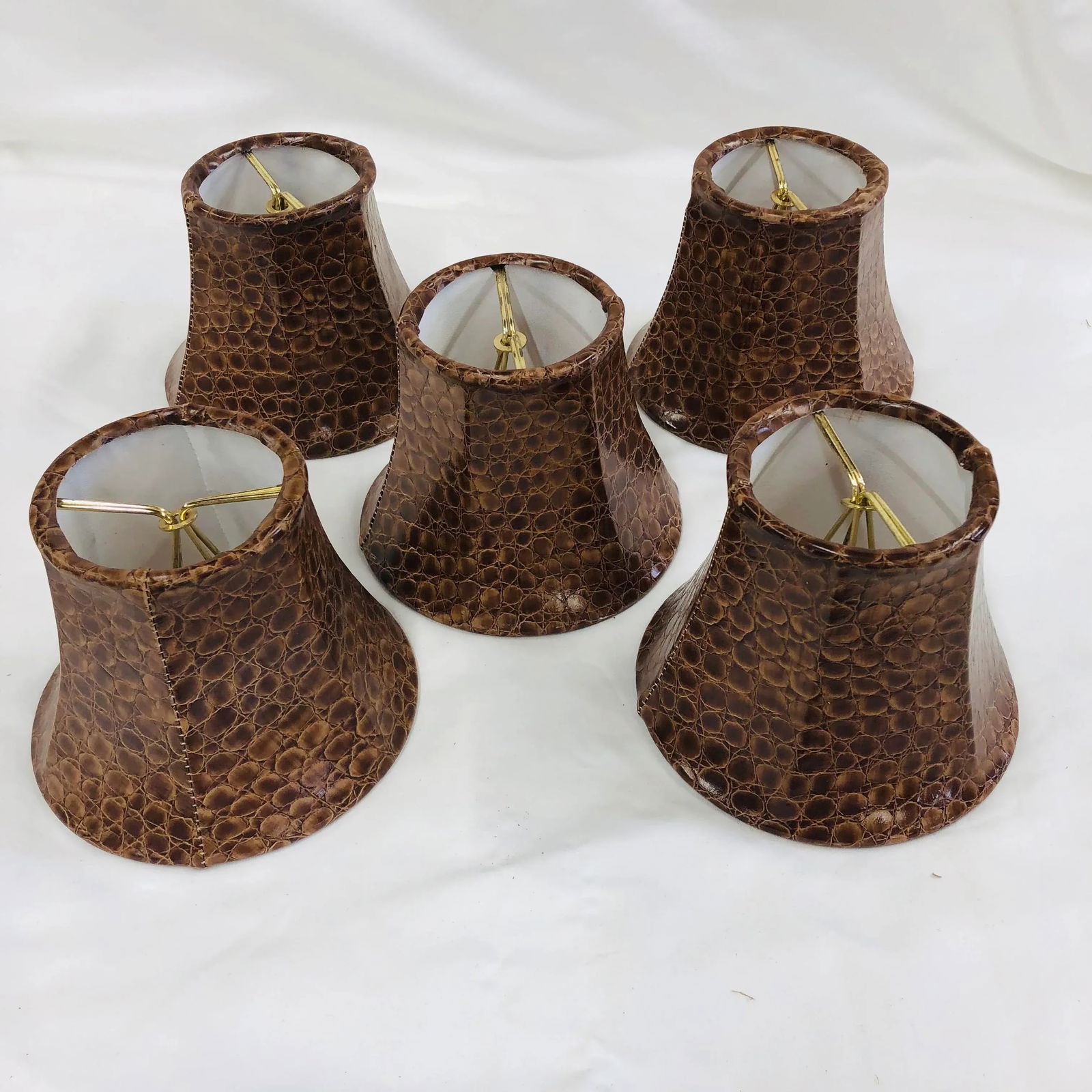 Animal Print Faux Leather Chandelier Shades - Set of 5 - 2