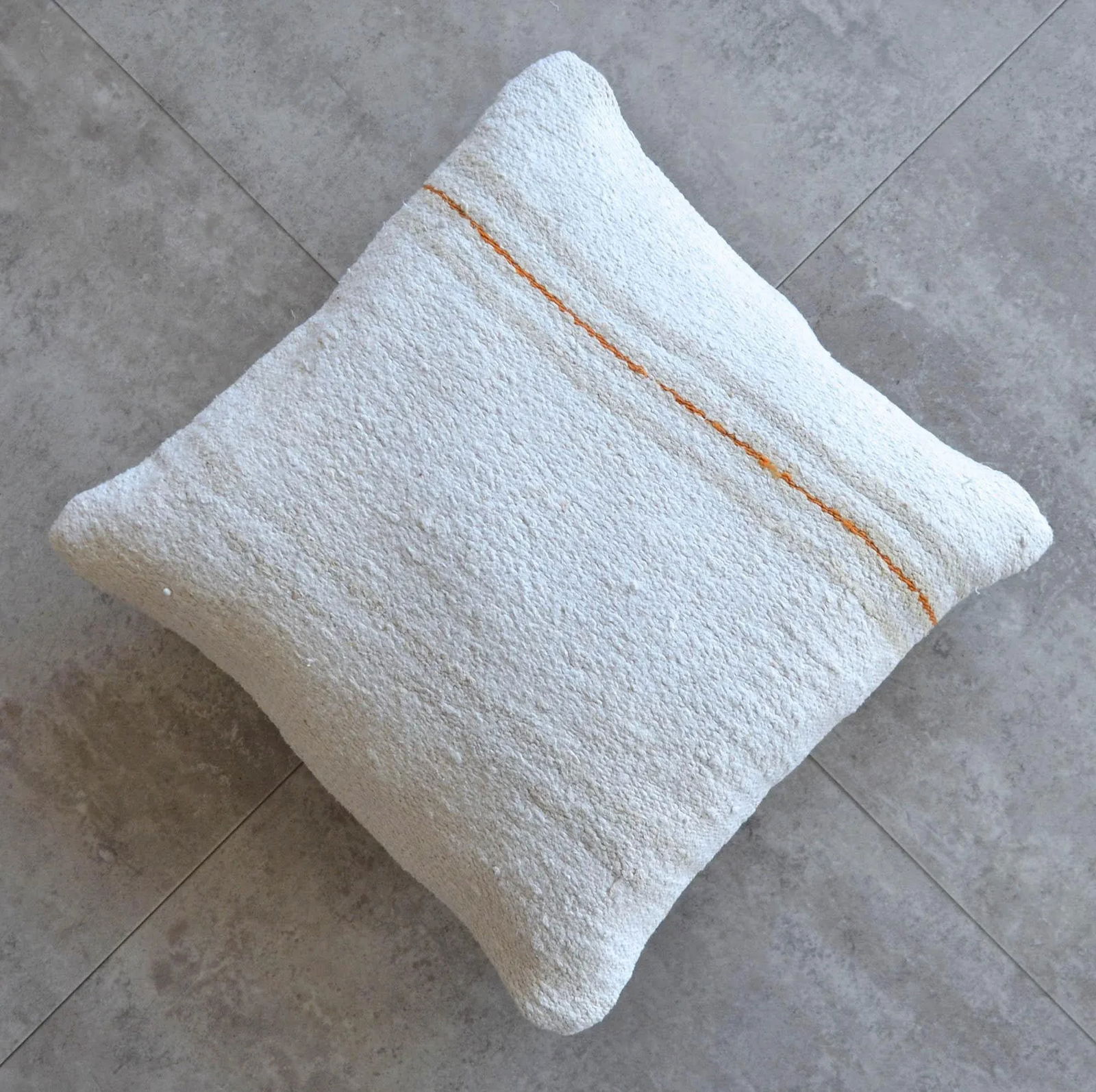 Vintage Handmade Hemp Kilim Rug Pillow Cover - 2