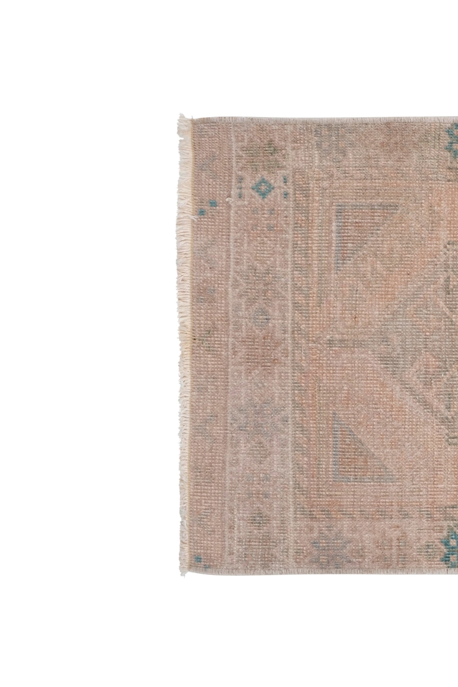 Pale Color Turkish Small Handmade Traditional Door Mat 1'10'' X 4' - 4