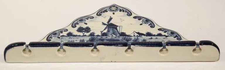 Vintage Blue and White Delft Porcelain Spoon Rack - 9