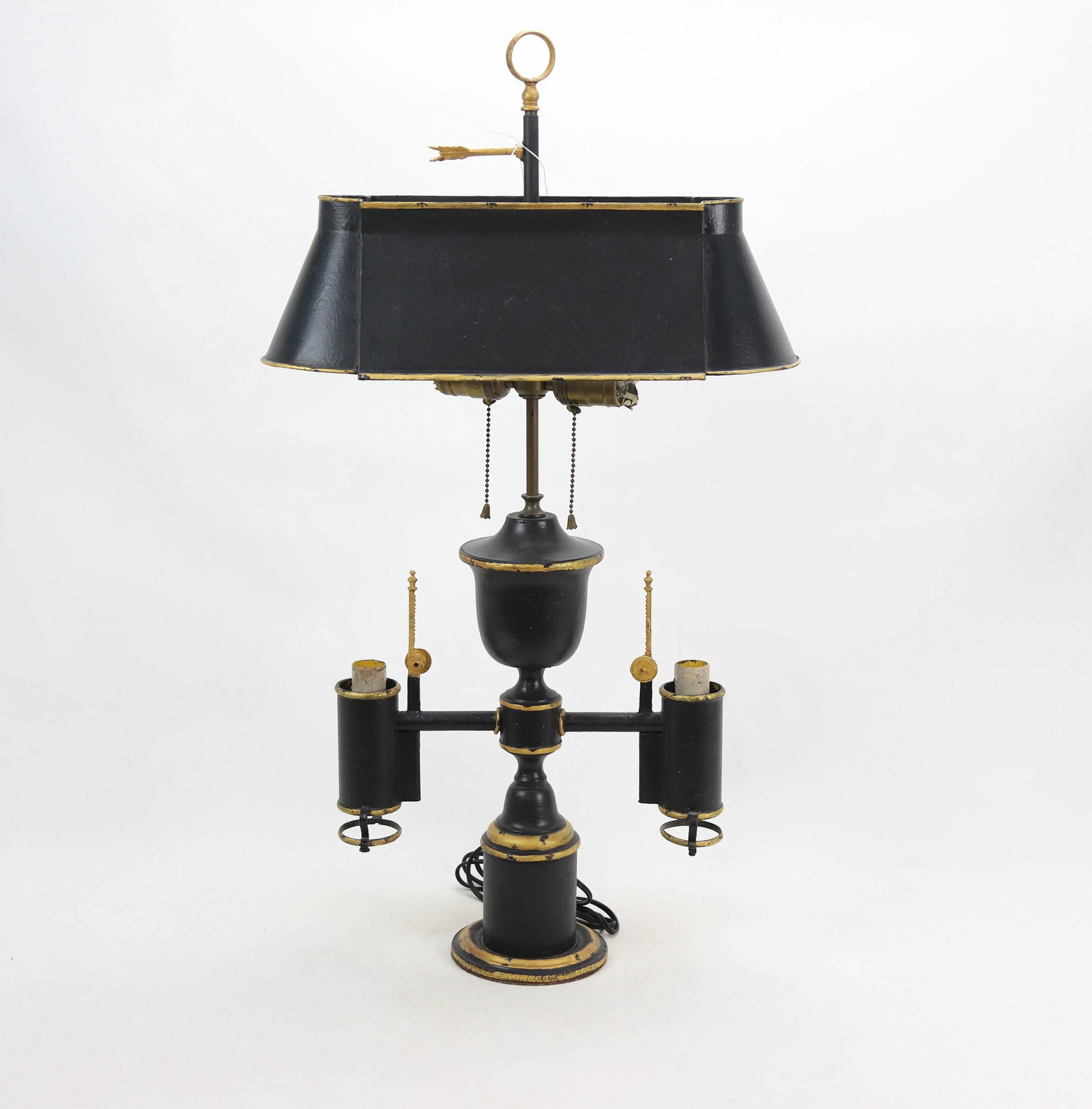 Vintage Metal Art Deco Double Lamp Base Lamp - 5